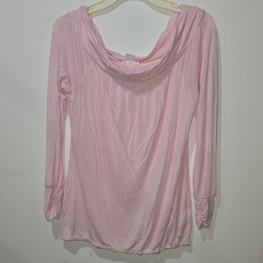 VENUS Light Pink Long Sleeve Hooded Top